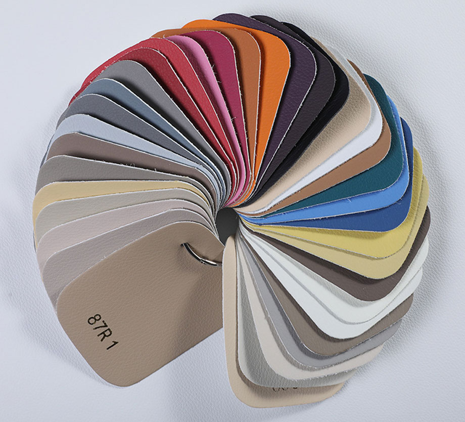Custom color silicone leather material swatches