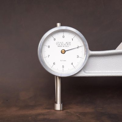 Thickness measurement for silicone leather material quality control